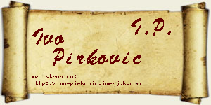 Ivo Pirković vizit kartica